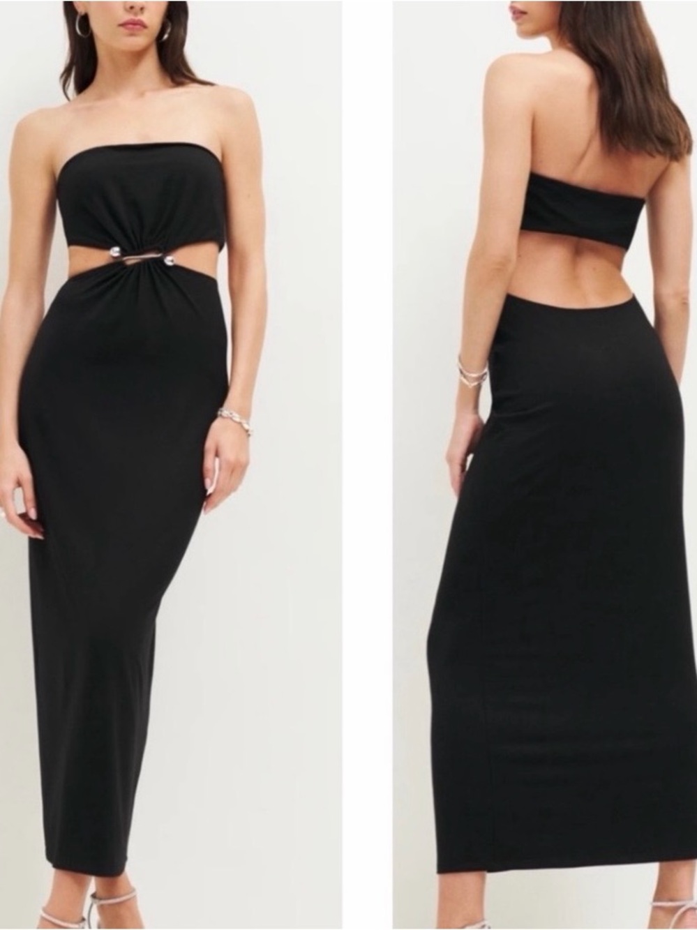 NWT Reformation Amaia knit strapless dress black size large reg $218
